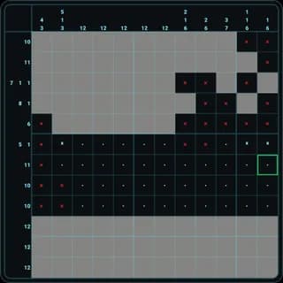 A Nonograms board in the 10+ Number Puzzles app