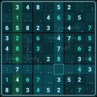A Palindrome Sudoku board in the 10+ Number Puzzles app