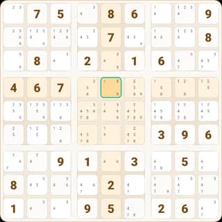 A Sudoku board in the 10+ Number Puzzles app