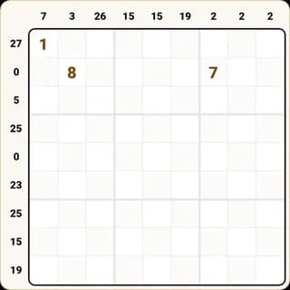 A Sandwich Sudoku board in the 10+ Number Puzzles app